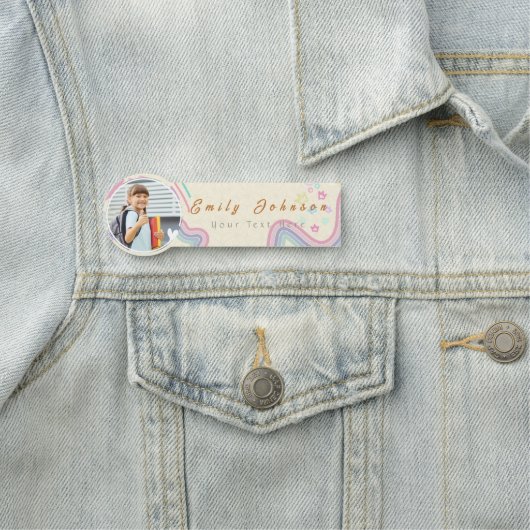 Süße Regenbogen-Personalisierte Kindername & Foto Namensschild (Beispiel)