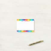 Süße Regenbogen-Puzzleteile-Lehrername Post-it Klebezettel (Auf Schreibtisch)