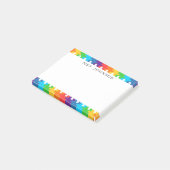 Süße Regenbogen-Puzzleteile-Lehrername Post-it Klebezettel (angewinkelt)