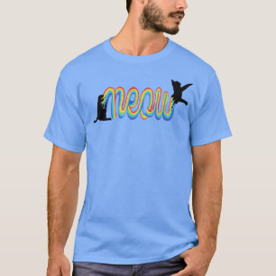 Süße Regenbogen Retro Katzenliebhaber Bunte Kätzch T-Shirt