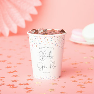 Süße Regenbogen-Sprinkles-Baby-Sprinkle-Party Pappbecher