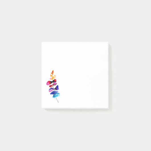 Süße Regenbogenblätter Aquarell Post-it Klebezettel (Vorderseite)