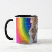 Süße Regenbogenfarbene Katzenfoto Tasse (Links)