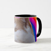 Süße Regenbogenfarbene Katzenfoto Tasse (VorderseiteRechts)