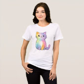 Süße Regenbogenkatze Tri-Blend Shirt (Vorderseite voll)