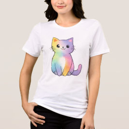Süße Regenbogenkatze Tri-Blend Shirt