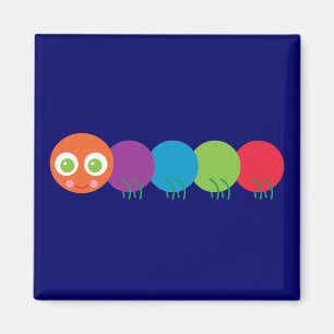 Süße Regenbogenraupe Magnet