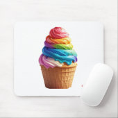 Süße Regenbogenwirbel-Eis-Waffel-Tüte  Mousepad (Mit Mouse)