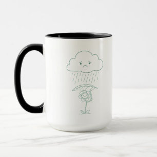 Süße Regenwolke und Blumen-Kaffeetasse Tasse