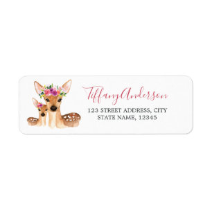 Süße Reh-Mama und Baby-Blumen-Baby-Party