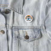 Süße Reinigungsmaskottchen-Regenbogen-Cartoon-Desi Button (Beispiel)