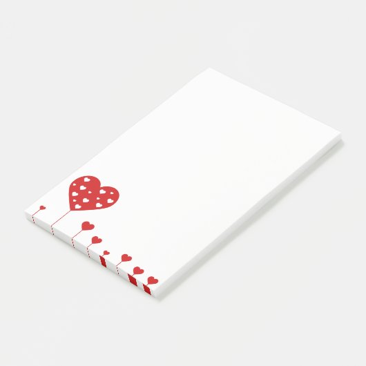 Süße reizende romantische Herzen Post-it Klebezettel (angewinkelt)