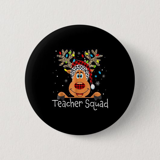 Süße-Rentier-Lehrer-Team Weihnachten Button (Vorderseite)