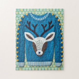 Süße Rentier-Weihnachts-Puzzle-Kunst Puzzle
