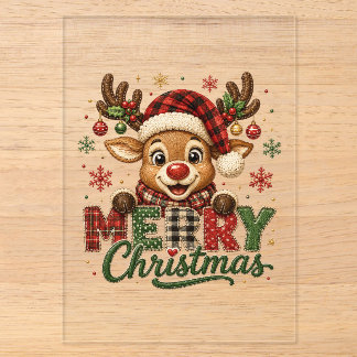 Süße Rentiere Frohe Weihnachten Acryleinladungen