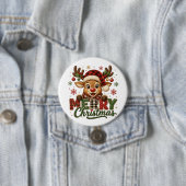 Süße Rentiere Frohe Weihnachten Button (Beispiel)
