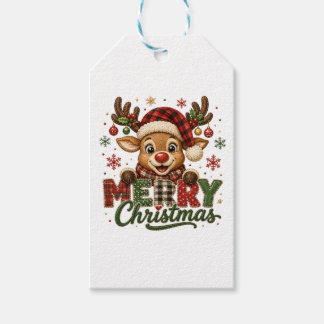 Süße Rentiere Frohe Weihnachten Geschenkanhänger
