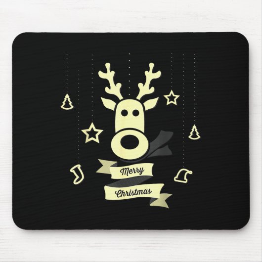 Süße Rentiere Frohe Weihnachten Mousepad (Vorne)