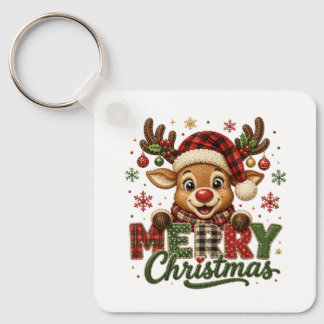 Süße Rentiere Frohe Weihnachten Schlüsselanhänger
