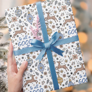 Süße Rentiere, Gute Nacht, Weihnachten Geschenkpapier