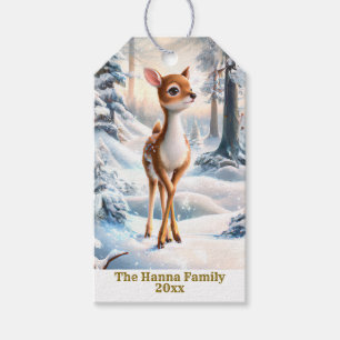 Süße Rentiere im Winterwald Weihnachten & Neujahr Geschenkanhänger