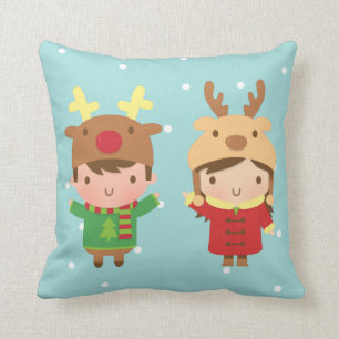 Süße Rentiere Kinder Weihnachtsdekorationen Kissen