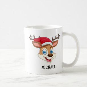 Süße Rentiere Personalisierter Name Weihnachten Kaffeetasse