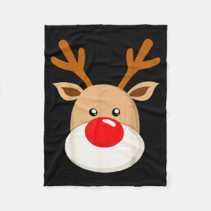 Süße Rentiere Rudolph rote Nase Weihnachten Geweih Fleecedecke