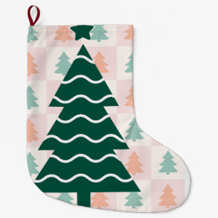 Süße Rentiere und Zuckerstangen Feiertagsdesign Großer Weihnachtsstrumpf