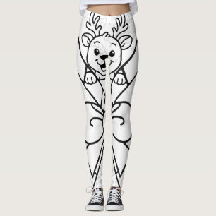 Süße Rentiere und Zuckerstangen Feiertagsdesign Leggings