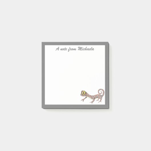 Süße Reptil-Gecko Post-it Klebezettel (Vorderseite)
