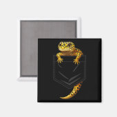 Süße Reptilien-Echse Leopard-Gecko-Tasche Männer F Magnet (Vorderseite/Rückseite)