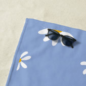 Süße Retro Blau Gelbe Gänseblümchen Strandtuch (Beispiel)