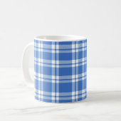 Süße Retro-Blau-Gingham-Karo-Ästhetik-Schachbrett Kaffeetasse (Vorderseite Links)