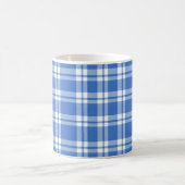 Süße Retro-Blau-Gingham-Karo-Ästhetik-Schachbrett Kaffeetasse (Mittel)