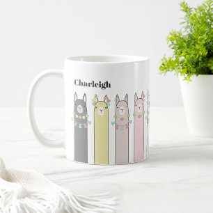 Süße Retro-Bunte Lamas Kaffeetasse