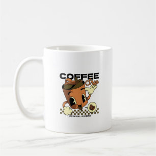 Süße Retro-Café-Cartoonfigur Kaffeetasse
