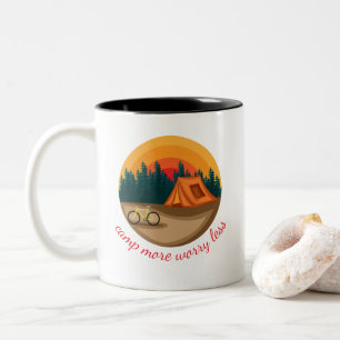 Süße Retro-Camping / Outdoor-Kaffeetasse Zweifarbige Tasse