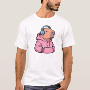 Süße Retro-Capybara-Kapuzenjacken-Cartoon T-Shirt