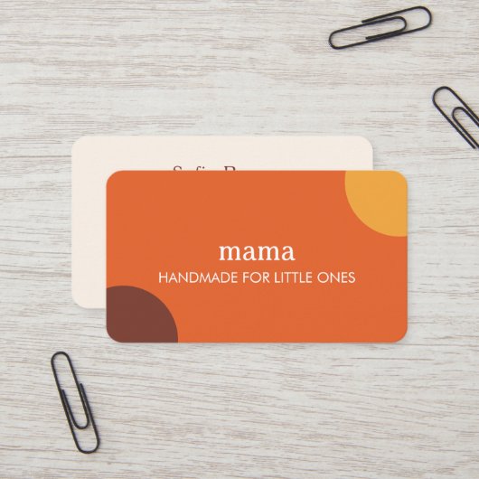Süße Retro Fette Visitenkarte | mama (Vorderseite/Rückseite Beispiel)