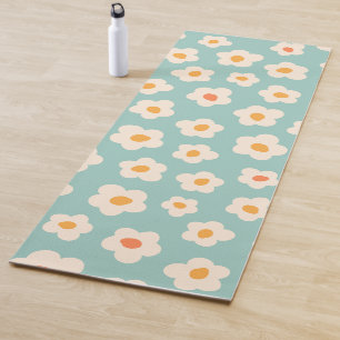 Süße Retro-Gänseblümchen-Blumen-Türkis-Yoga-Matte Yogamatte