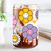 Süße Retro-glückliche Gänseblümchen-Blumen Dosenglas