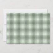 Süße Retro-Hellgrün-Gingham-Karo-Personalisierung Dankeskarte (Rückseite)