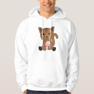Süße Retro-Japanische-Erdbeer-Milch-Katze Hoodie
