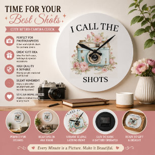 Süße Retro-Kamera-Uhr für Fotografie-Liebhaber   Große Wanduhr