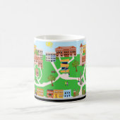 Süße Retro-Kunst illustrierte College-Campus-Tasse Kaffeetasse (Mittel)