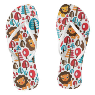 süße retro Löwe Kinder Illustration Badesandalen