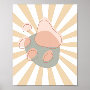 Süße Retro Moderne Wandkunst Poster Pfotenabdrüc