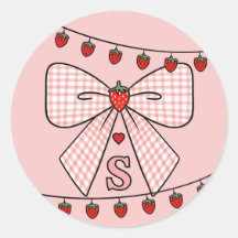 Süße Retro-Monogramm-Anfangsbuchstaben Strawberry
