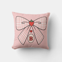 Süße Retro-Monogramm-Initialen Strawberry Coquette
